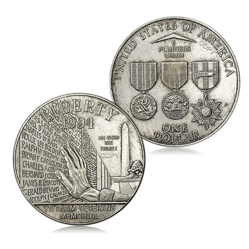 Американская памятная копия рука-один доллар 1994, искусственная монета, вызов-Монета и коллекция артефактов рука мстителя один или двое