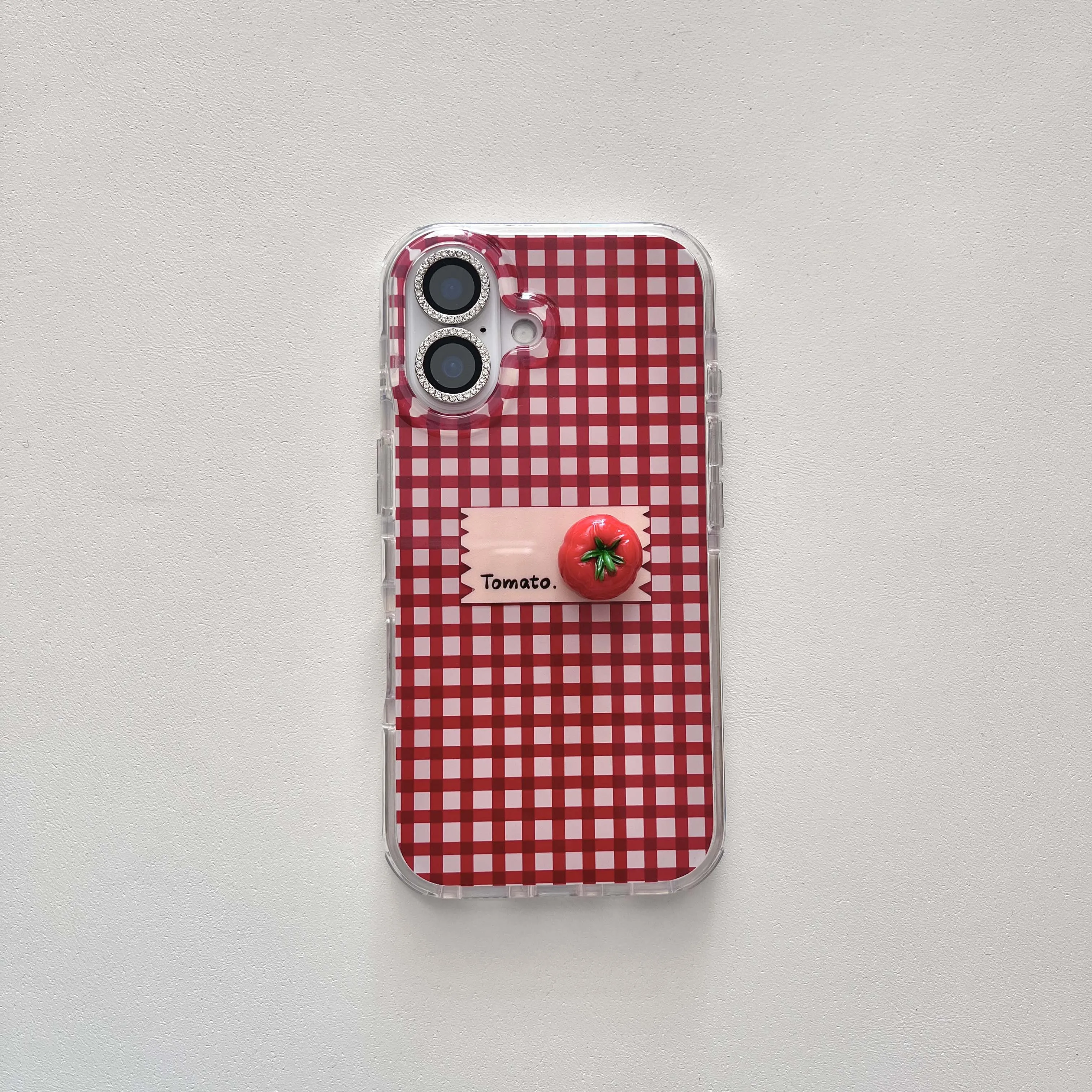Красный помидор в клетку с решеткой, подвеска imd, 3D чехол для телефона для iphone 15 16 pro max 14 13 pro max, задняя крышка с мультяшным рисунком (art.: 3920cf2fed653) - 3920cf2fed653