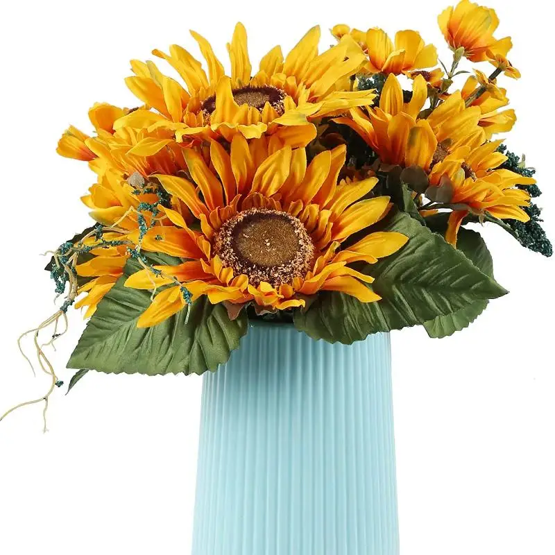 

Artificial Sunflower Bouquet,13 Heads Silk Sunflowers Artificial Flowers Floral Arrangement for Wedding Party Office Home Decor