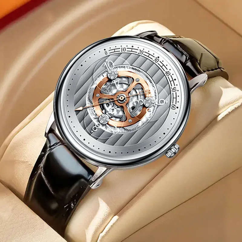

PINDU New Original Watch Men Power Reserve Top Brand Luxury Skeleton Sapphire Clock Men Miyota 8215 Movement Relogio Masculino