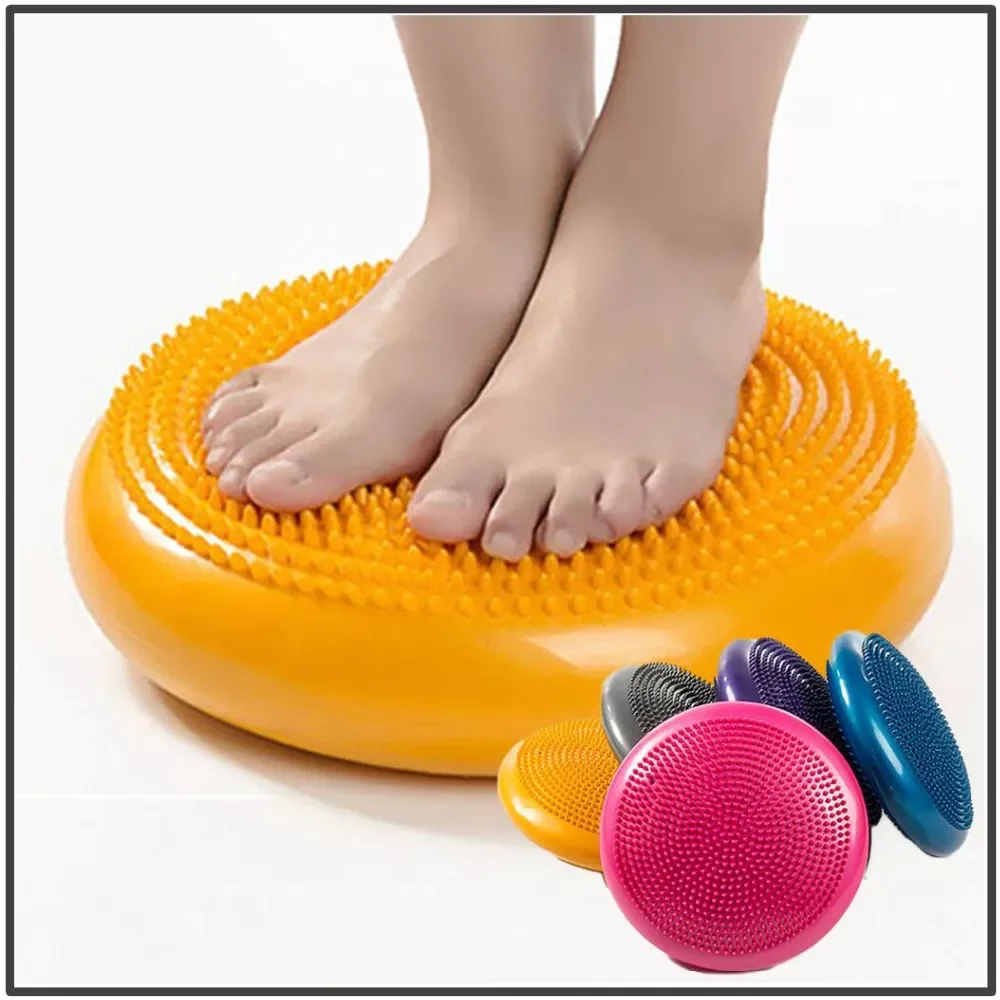 Size 34cm PVC Yoga massage cushion mat balancing wheel cushiest pad riot thickening yoga balancing Balance  fitness gear