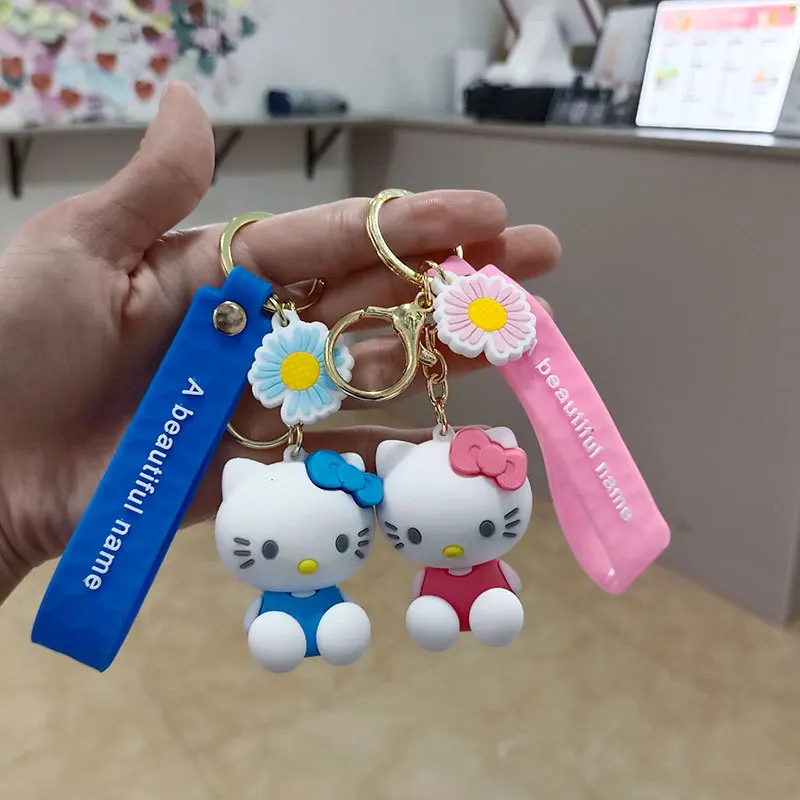 

Cartoon Hello Kitty Keychain Car Key Chain Couple Backpack Hello Kitty Pendant Schoolbag Pendant