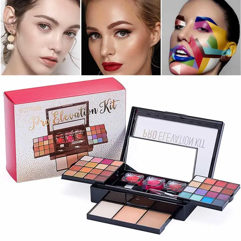 

Наборы для макияжа для женщин, профессиональный набор для макияжа «Все в одном», палитра для макияжа, водостойкая, разные цвета, искусственная кожа для женщин