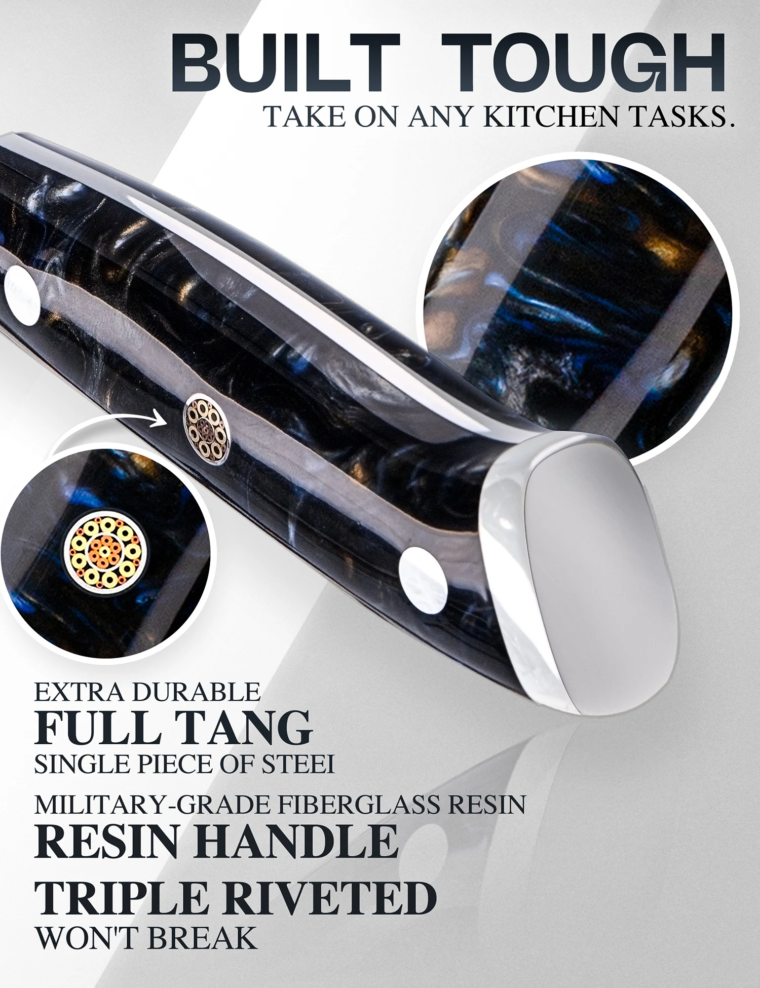 WILDMOK Профессиональный ручной работы 8-дюймовый черный полимерный нож 67 слоев