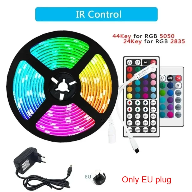 

Светодиодные ленты 5050 RGB Светодиодная лента Wi-Fi Гибкая лента Цвета Изменение света Диод Светодиодное освещение Декор комнаты Только вилка европейского стандарта