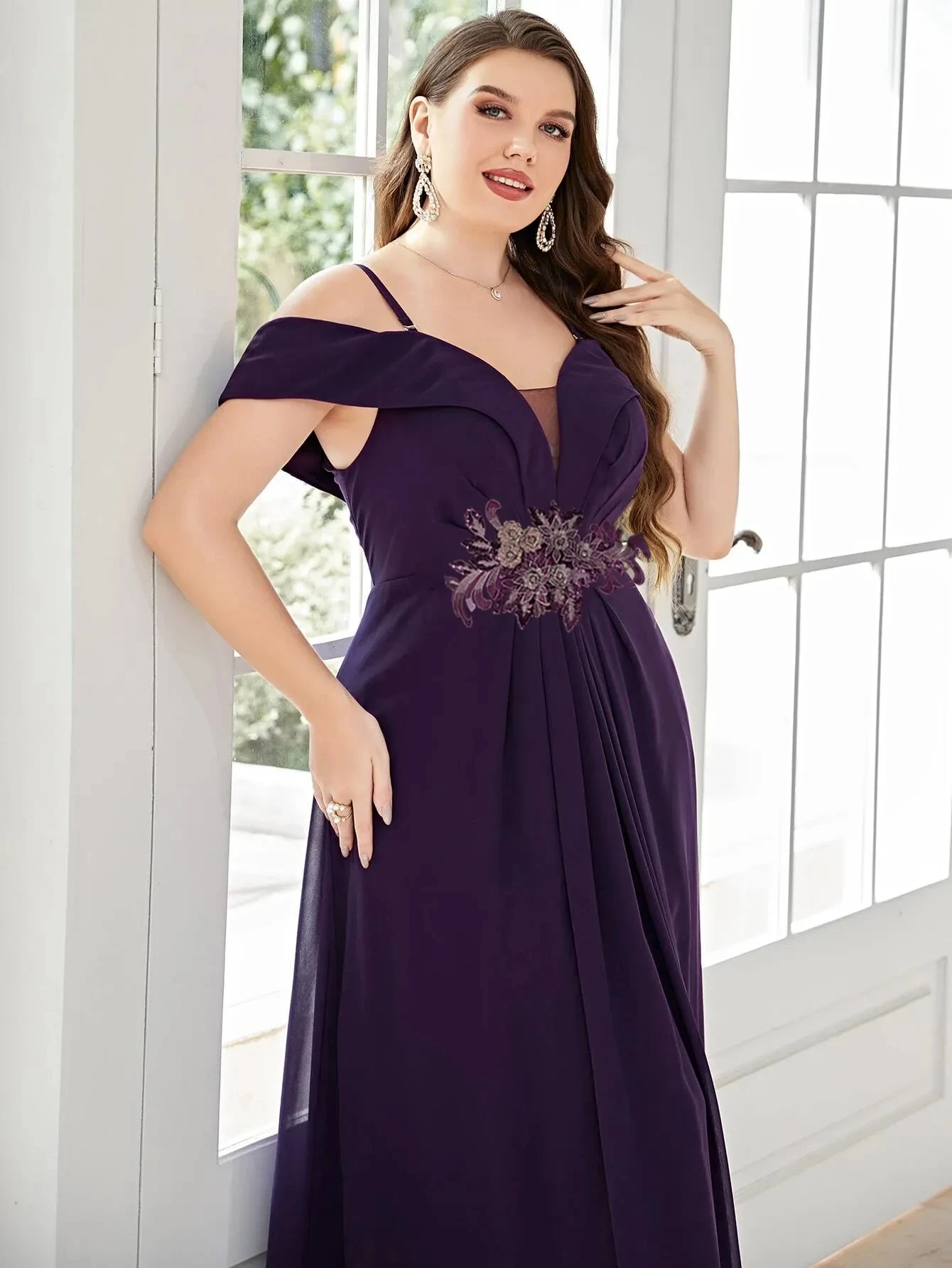 Plus Size Women Dresses Wedding Bridesmaid Applique Elegant Halter Dresses Fashion Solid Color Large Size Female Evening Dresses