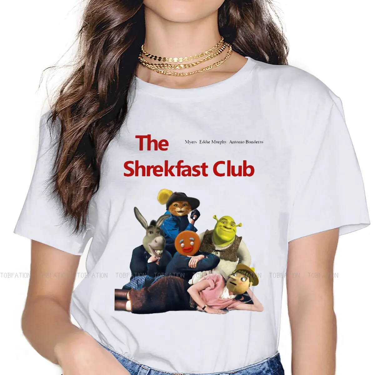 

Shrekfast Women Tshirts Shrek Fiona Film Gothic Vintage Female Clothing Big size Cotton Graphic Streetwear