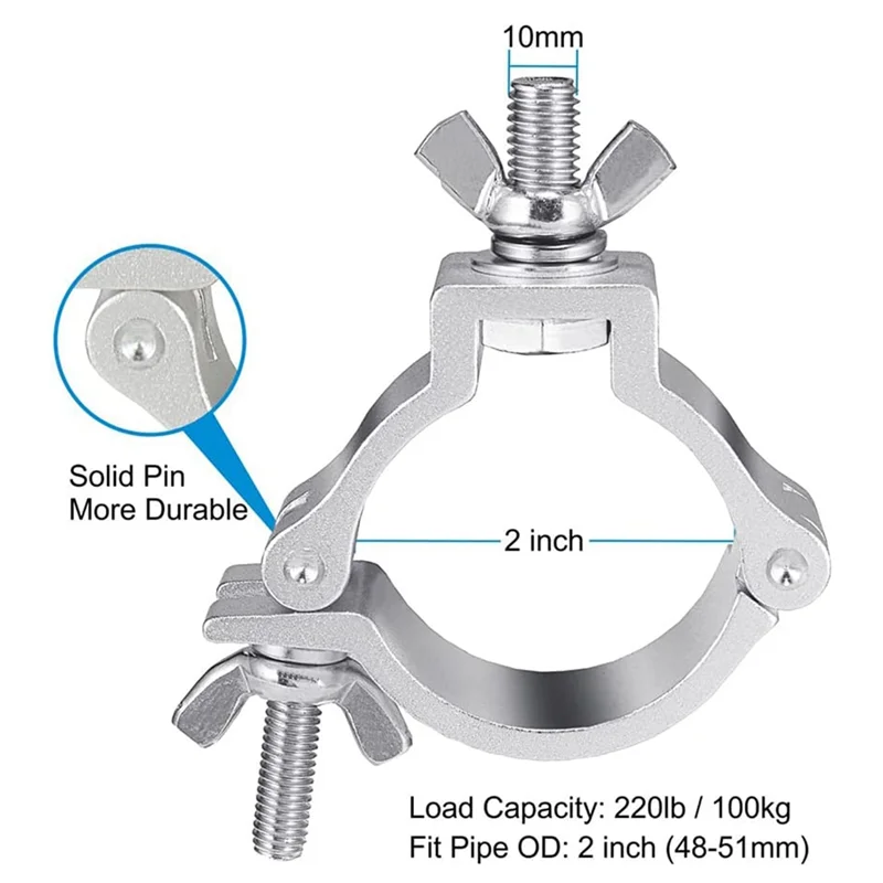 10 шт. 2-дюймовые зажимы для фермы алюминиевые сценических светильников