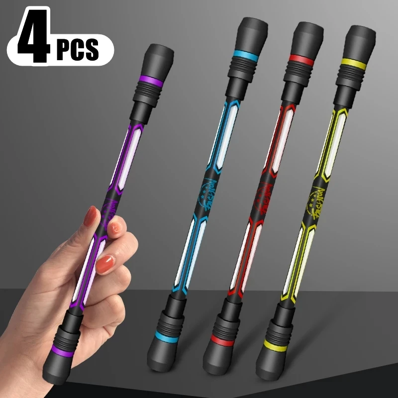 

4/2/1PCS Creative Spinning Pen For Adult Kids Stress Reliever Spinner Toy Plastic Anti-slip Hand Spinner Pen Students Stationary