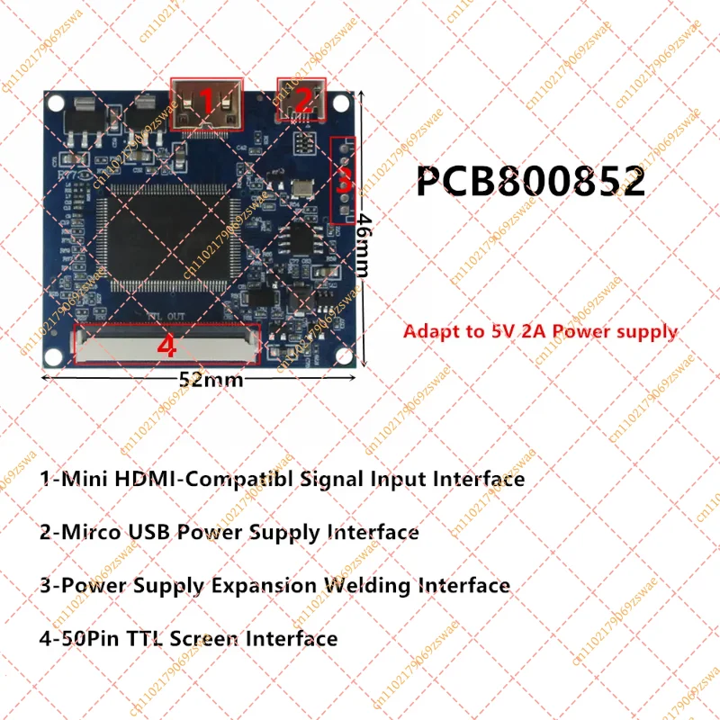 Фото Плата контроллера ЖК-дисплея HDMI VGA 2x AV для AT070TN90 92 94 800x480 TTL LVDS 50 Pin №3