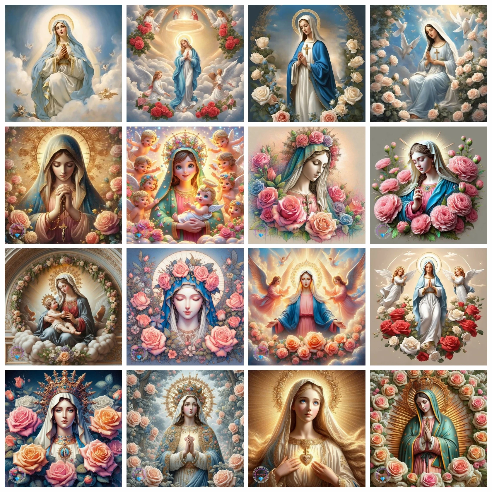 AZQSD Алмазная вышивка 5d Дева Мария мозаика домашний декор икона Роза алмазная