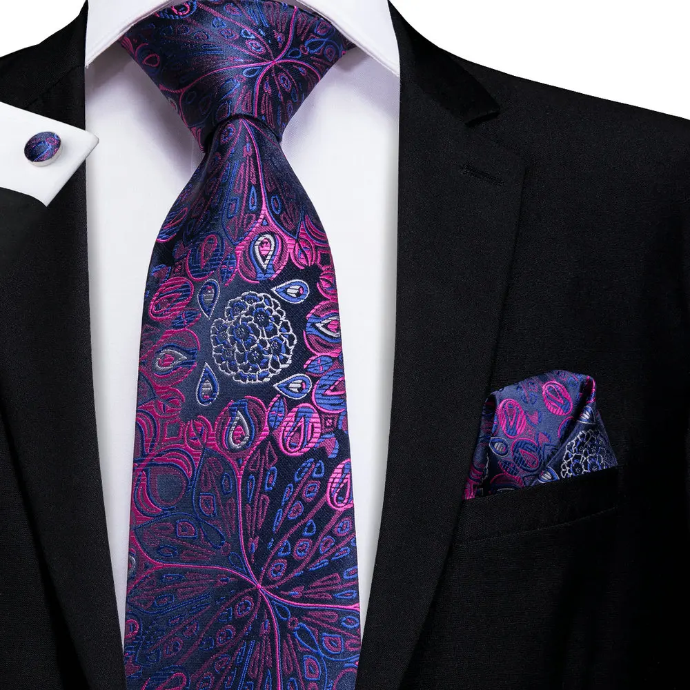 Hi-Tie дизайнерский Фиолетовый Новый Шелковый Свадебный галстук для мужчин Handky