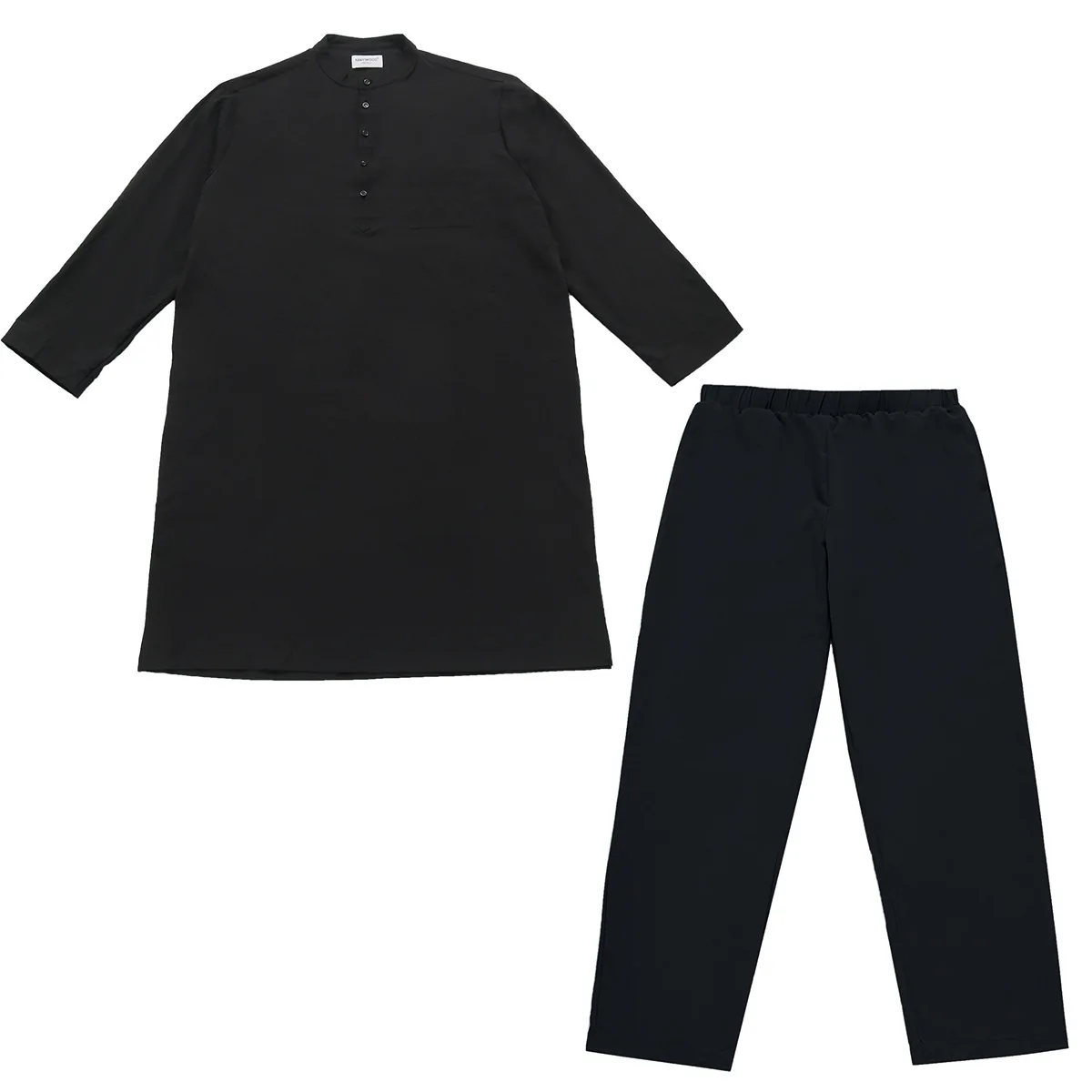 Популярный однотонный мусульманский костюм с воротником-стойкой мужская одежда