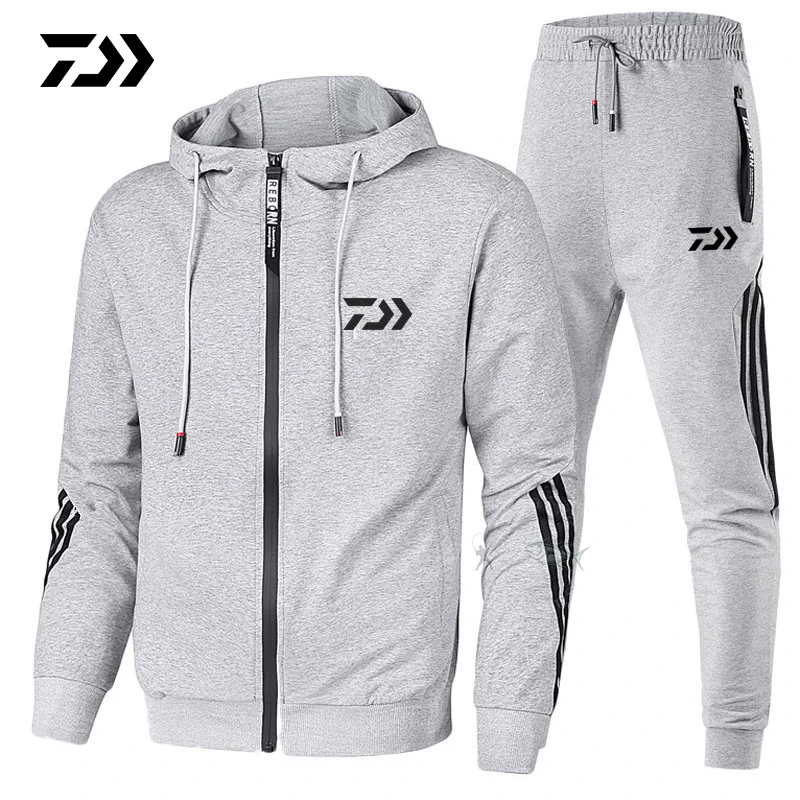 NEW Daiwa Fishing Clothing Spring Autumn Fishing Suit Cotton Outdoor Camping Hiking Sport Set Striped Clothes Fishing Suits