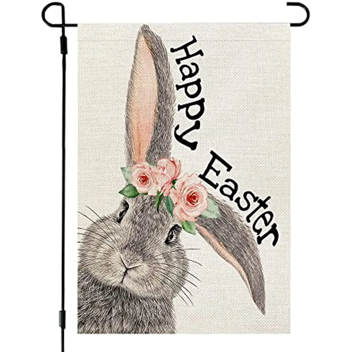 

Happy Easter Bunny Garden Flag 12X18 Inch Small Double Sided for Outside Burlap Yard Holiday Decoration