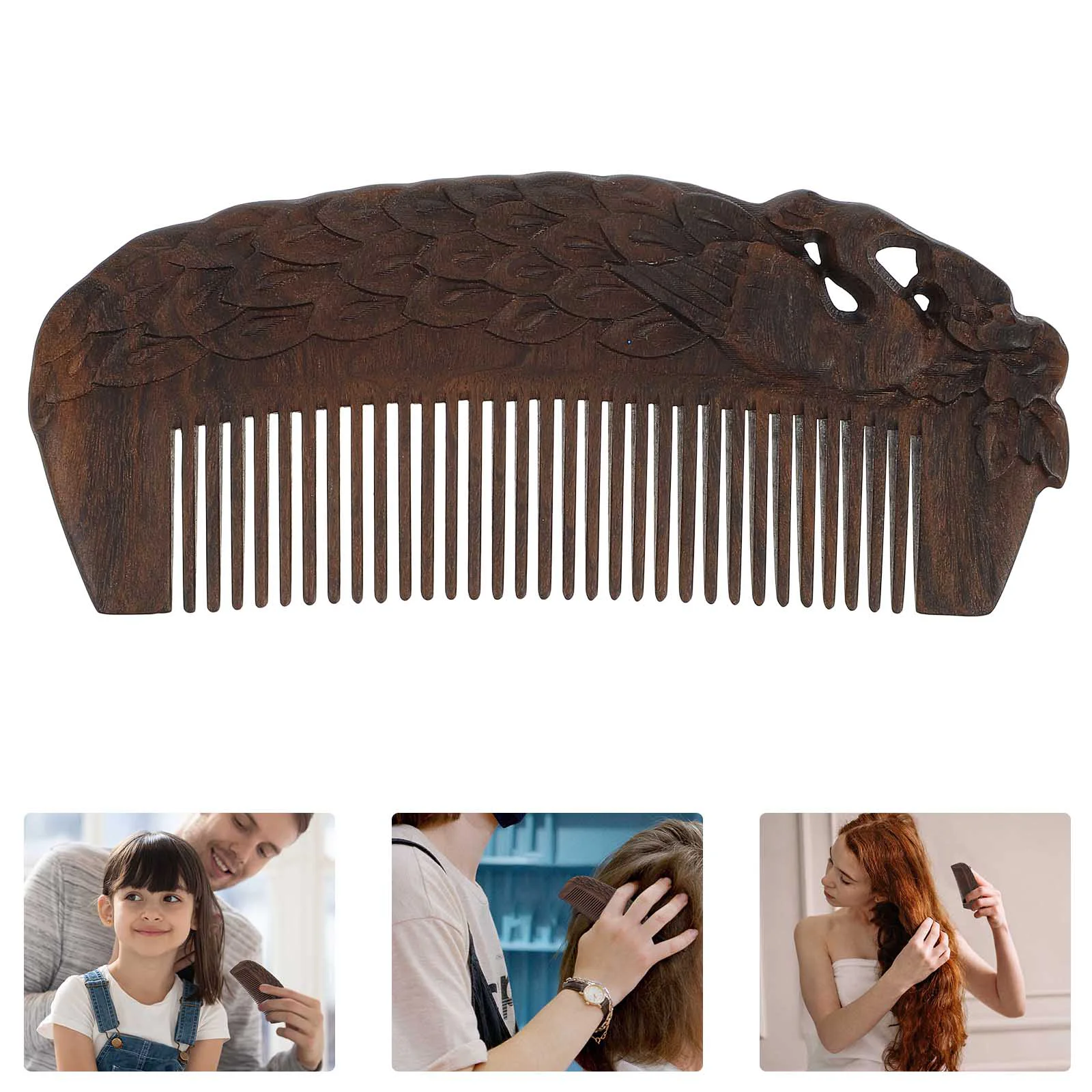 

Natural Sandalwood Comb Household Hair Care Scalp Massage Comb Wooden Comb