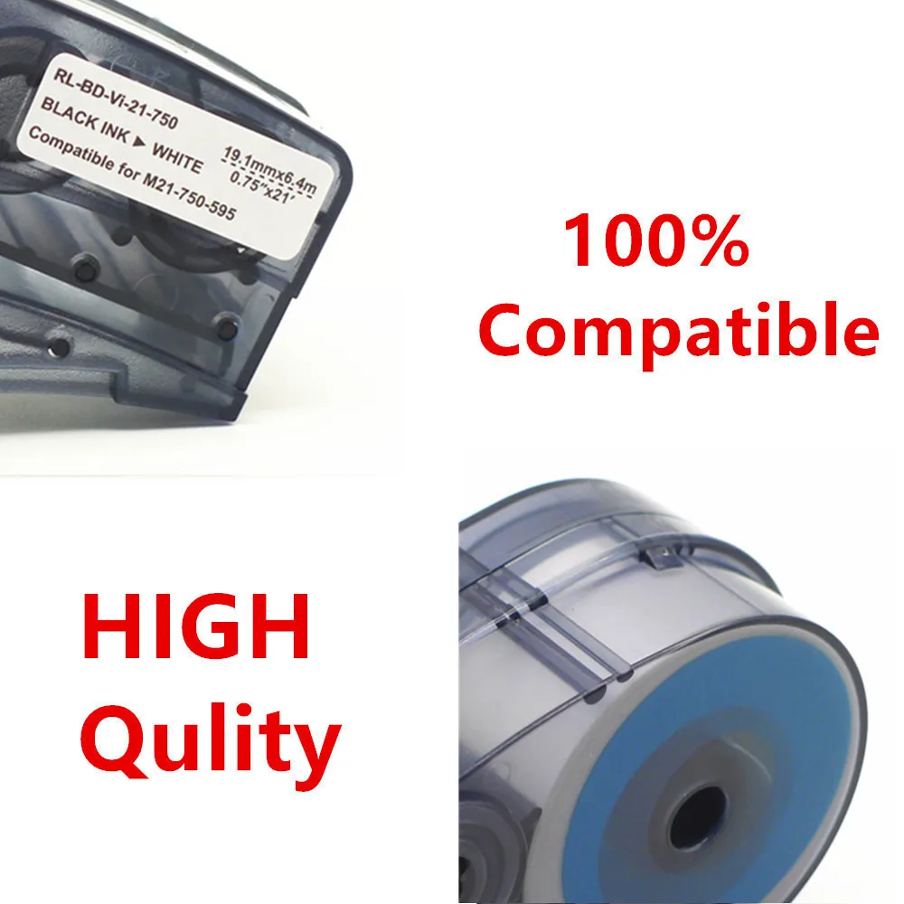 5 ~ 20 шт. M21-750-595 виниловая лента для этикеток чернильный картридж черного цвета на