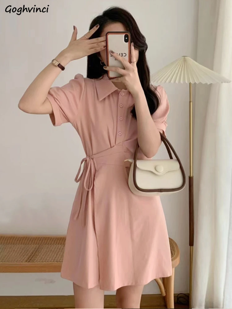 

Short Sleeve Dress Women Bandage Mini Pure Irregular Design Fashion Harajuku Lovely Tender Summer Ins Mujer Vestidos Streetwear