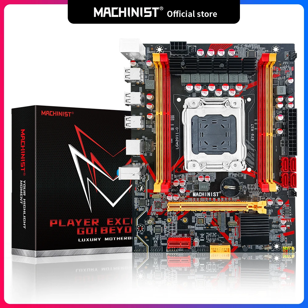 

MACHINIST X79 LGA 2011 Motherboard Support Xeon E5 V1 V2 CPU Processor DDR3 RAM Dual channel Memory X79 RS7