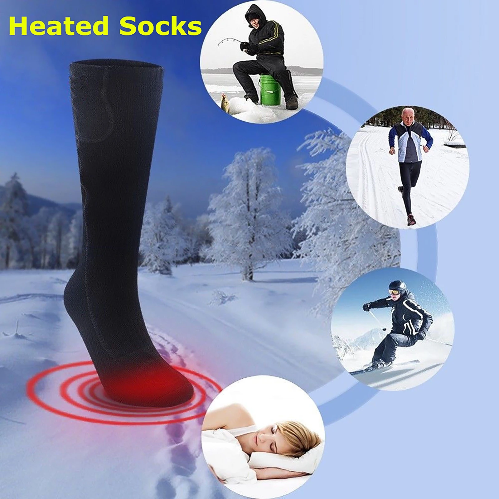 

Носки с подогревом для мотоцикла, теплые зимние носки с USB-зарядкой и подогревом 60 ℃, с инфракрасным подогревом, ботинки для снегохода