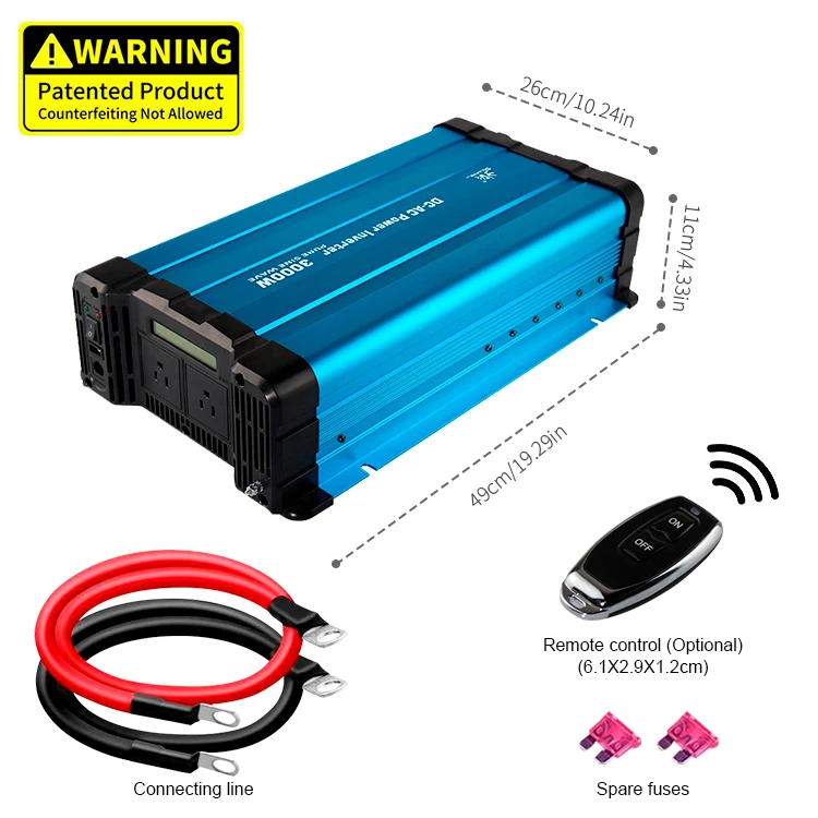 

Top Quality DC to AC Sine Wave Car Power Inverter 12V 110V 3000W