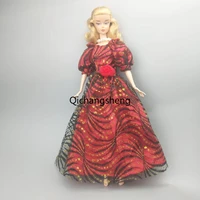 red black puff sleeve 16 bjd doll clothes for barbie outfits for barbie princess dress party gown 11 5 dolls accessories toys