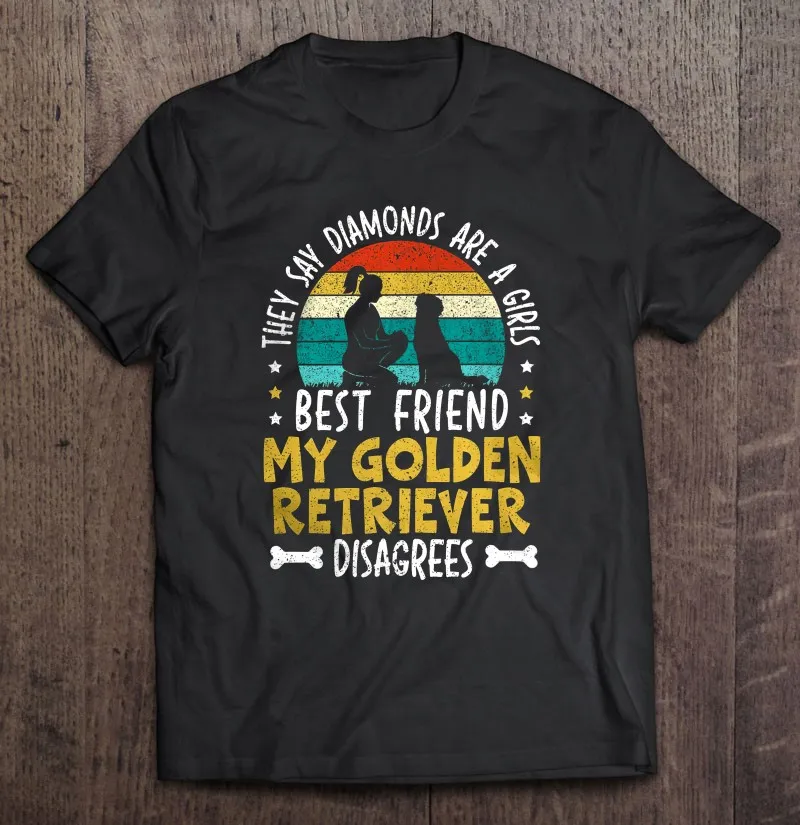 

Они говорят, что бриллианты-лучший друг для девушек, золотой ретривер, несогласен, Винтажная футболка для мужчин, одежда Харадзюку, топ, гран...