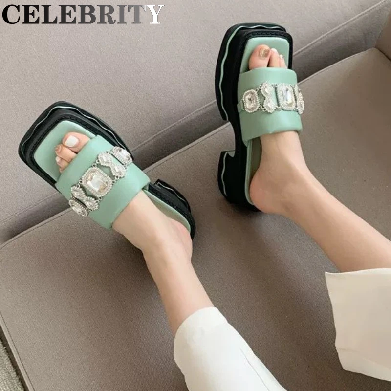 

High Heels Sandals Designer Brand Summer Shoes 2022 New High Heels Fashion Flip-Flops Women Slippers