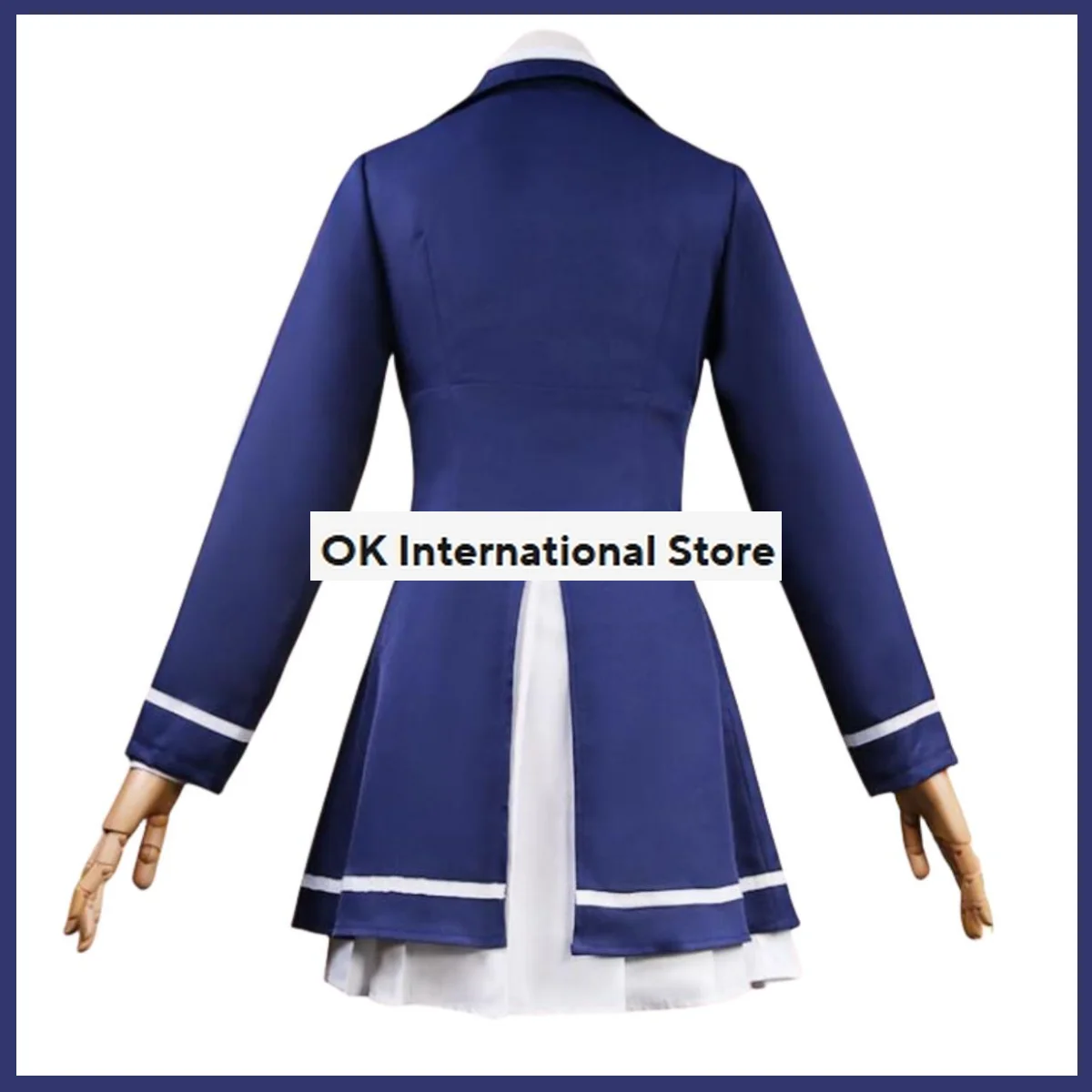 Костюм для косплея Сакура из аниме зомби голубое платье с париком школьная форма
