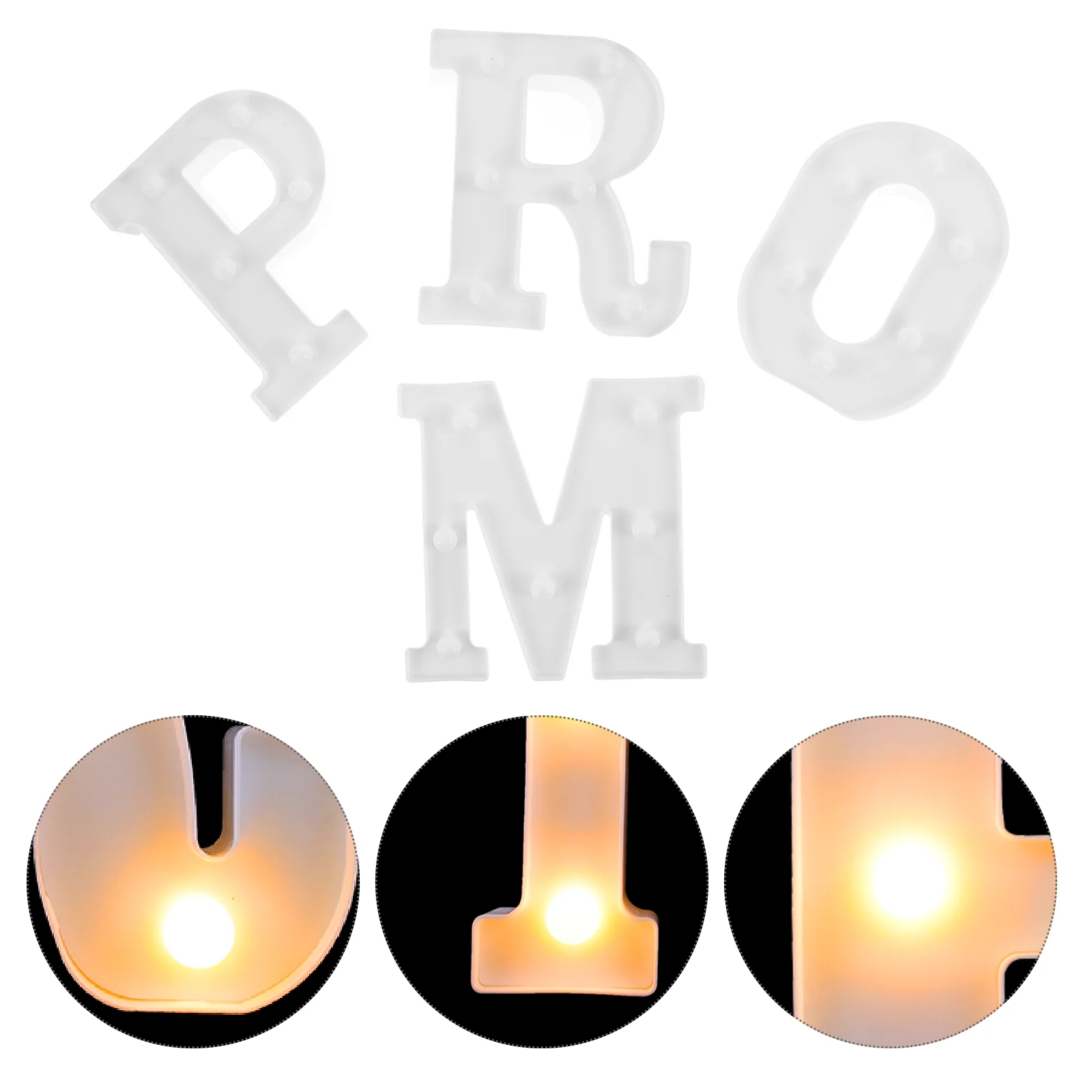

4pcs LED Letter Lights PROM Light Decor 3D Letter Lights for Graduation Party Decoration