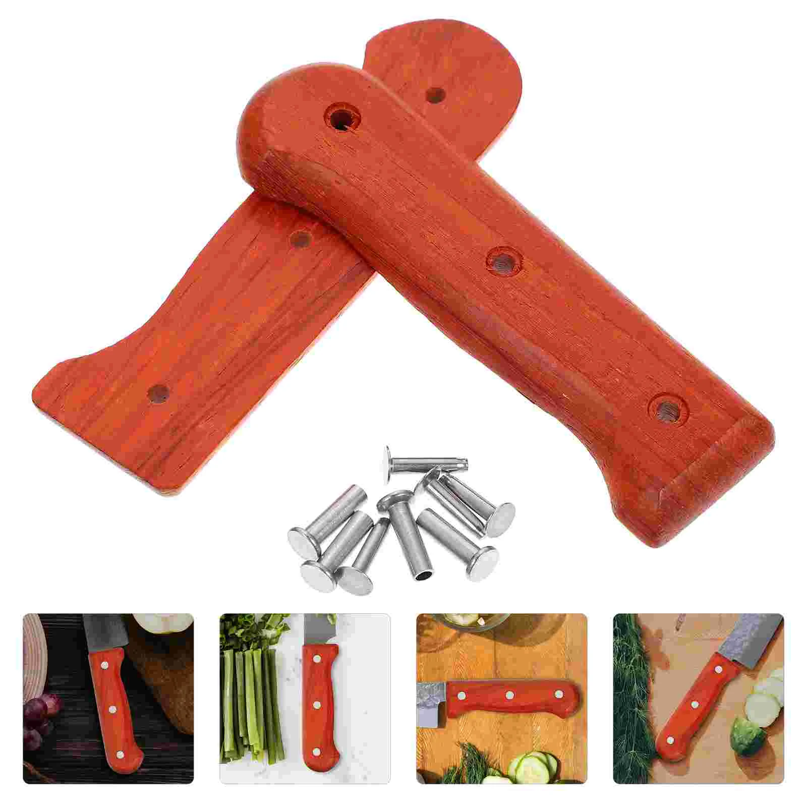 

Handlegripreplacement Kitchen Wood Handles Hand Wooden Accessories Partschef Repair Universal Pot Chopping Kit Natural Cookware