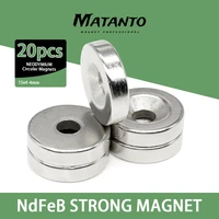 203050pcs 15x4 4mm ndfeb strong rare earth magnet 154 mm hole 4mm round countersunk neodymium magnetic magnets n35 154 4 mm