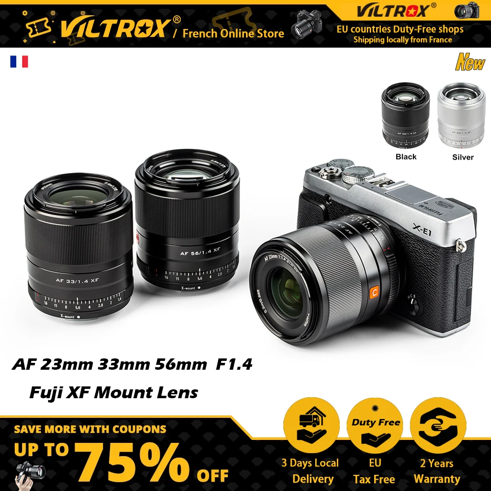 VILTROX 13mm 23mm 33mm 56mm fuji Lens F1.4 XF Auto Focus Lens Large Aperture APS-C Lens for fujifilm X Mount X-4T Camera Lenses