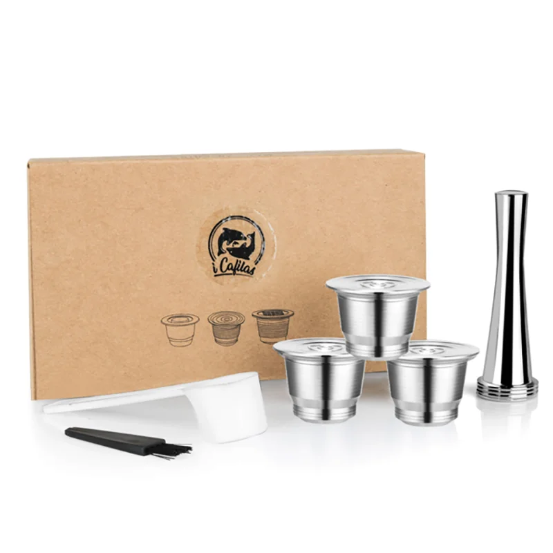 

Nespresso Reusable Coffee Capsule Stainless Steel Refillable Filters Espresso Cup Fit for Inissia & Pixie Coffee Maker