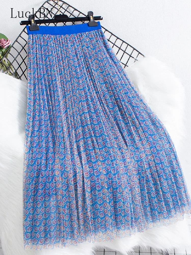 

Летнее Длинное платье с цветочным принтом, сетчатая юбка в стиле ретро, трапециевидная юбка с эластичным поясом, Клубная одежда, элегантная ...