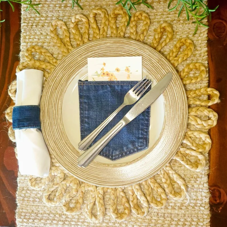 12-48 шт. джинсовые карманные держатели для столового серебра джинсовый карманный