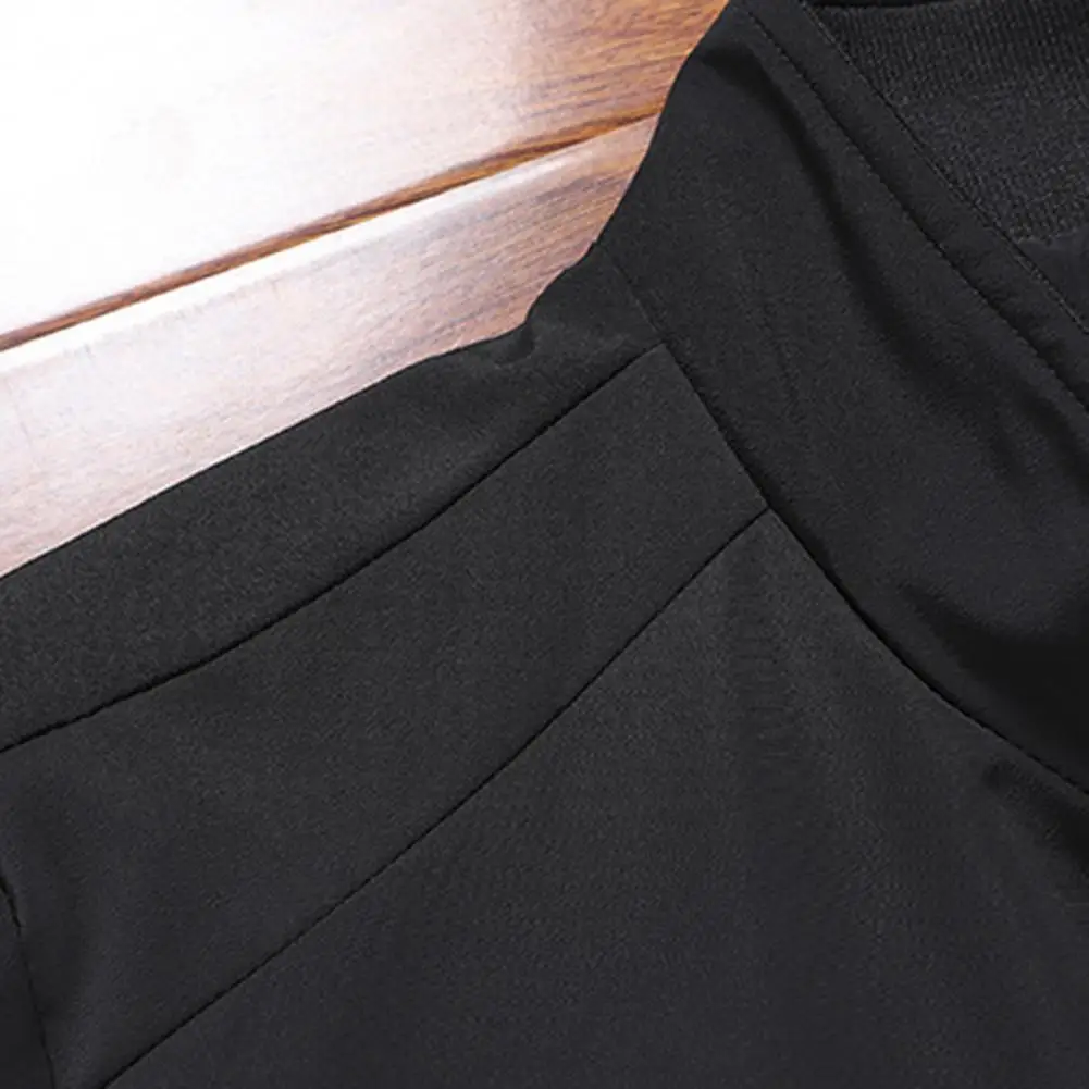 

Male Jacket Zipper Placket Anti-pilling Cold Resistant Mid-aged Men Thin Type Solid Autumn Outerwear Casual Jacket Workwear