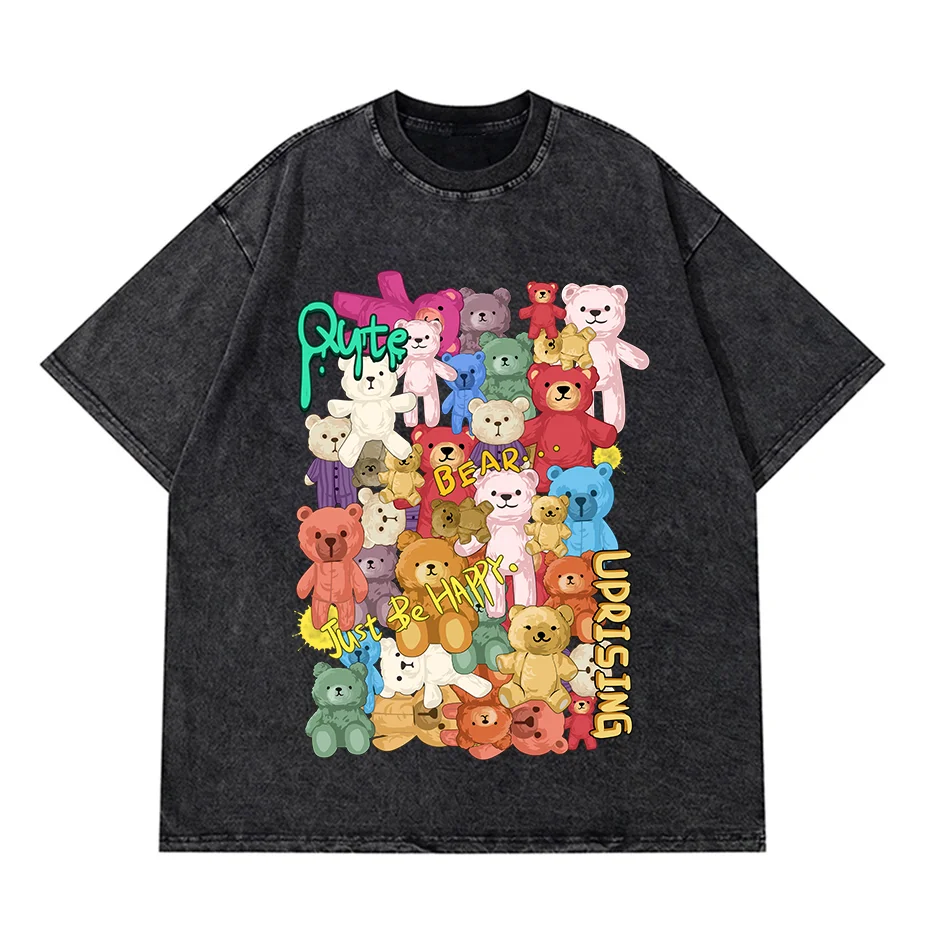 Винтажные потертые футболки футболка с аниме большого размера в стиле Харадзюку