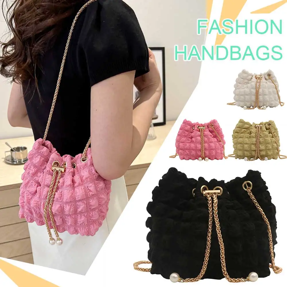 Женская плиссированная сумка через плечо с цепочкой Cloud Bubbles сумка-ведро