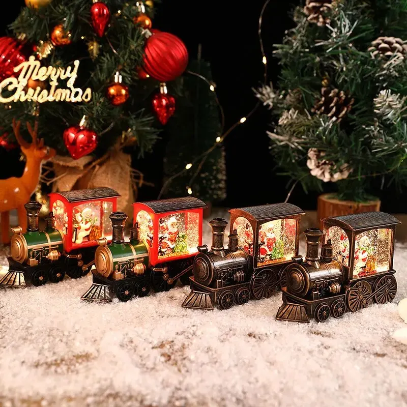 

2024 Рождественское украшение для стола, хрустальный шар, украшение для поезда, декоративная коробка, Санта-Клаус, снеговик, рождественский подарок, Рождественская декоративная коробка