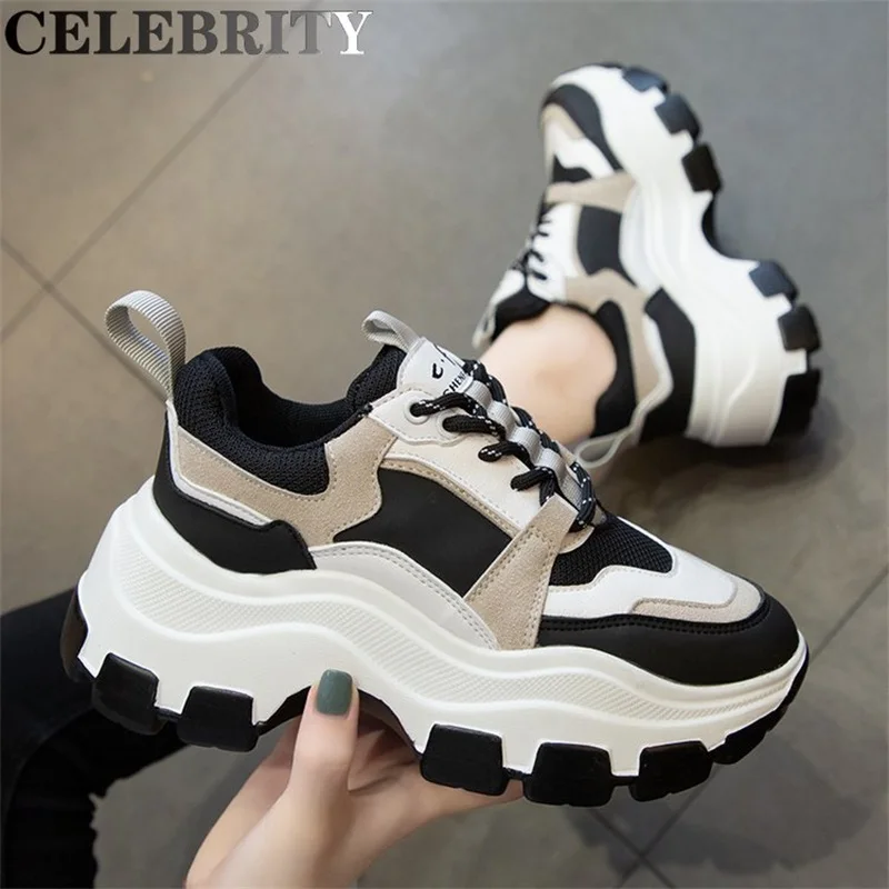 

Daddy Shoes Women's 2022 Spring and Summer New Color Matching Single Shoes Thick Soled Casual Sneakers