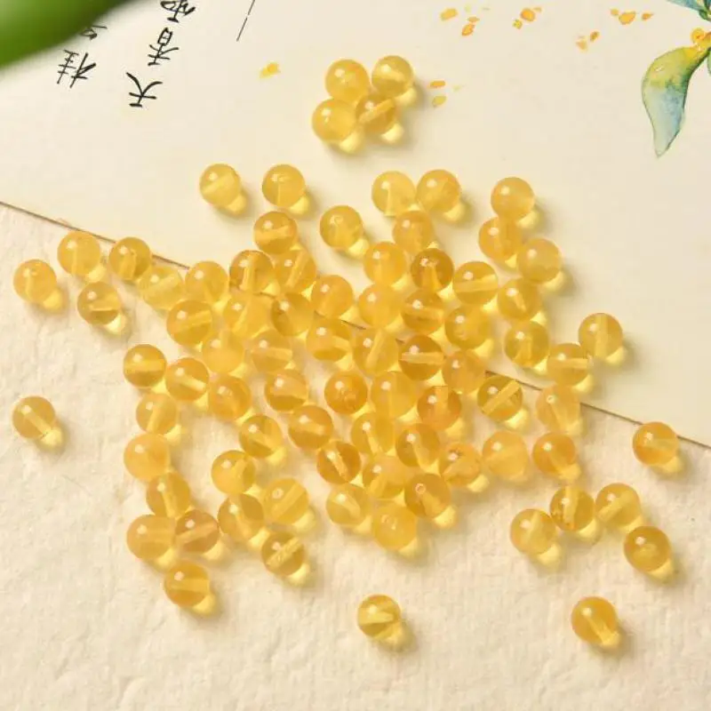 Бусины из натурального янтаря 4 мм для изготовления ювелирных изделий