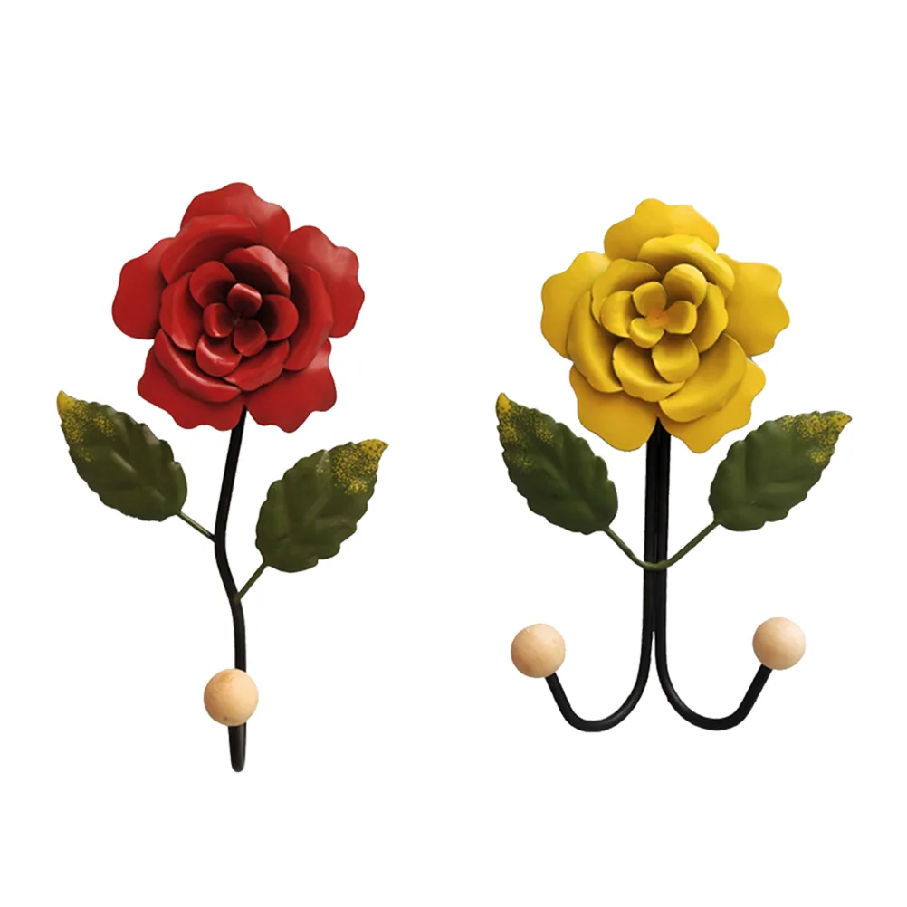 

2pcs Wall-mounted Hooks Flower Shape Hanging Hooks Home Hooks Bathroom Hooks