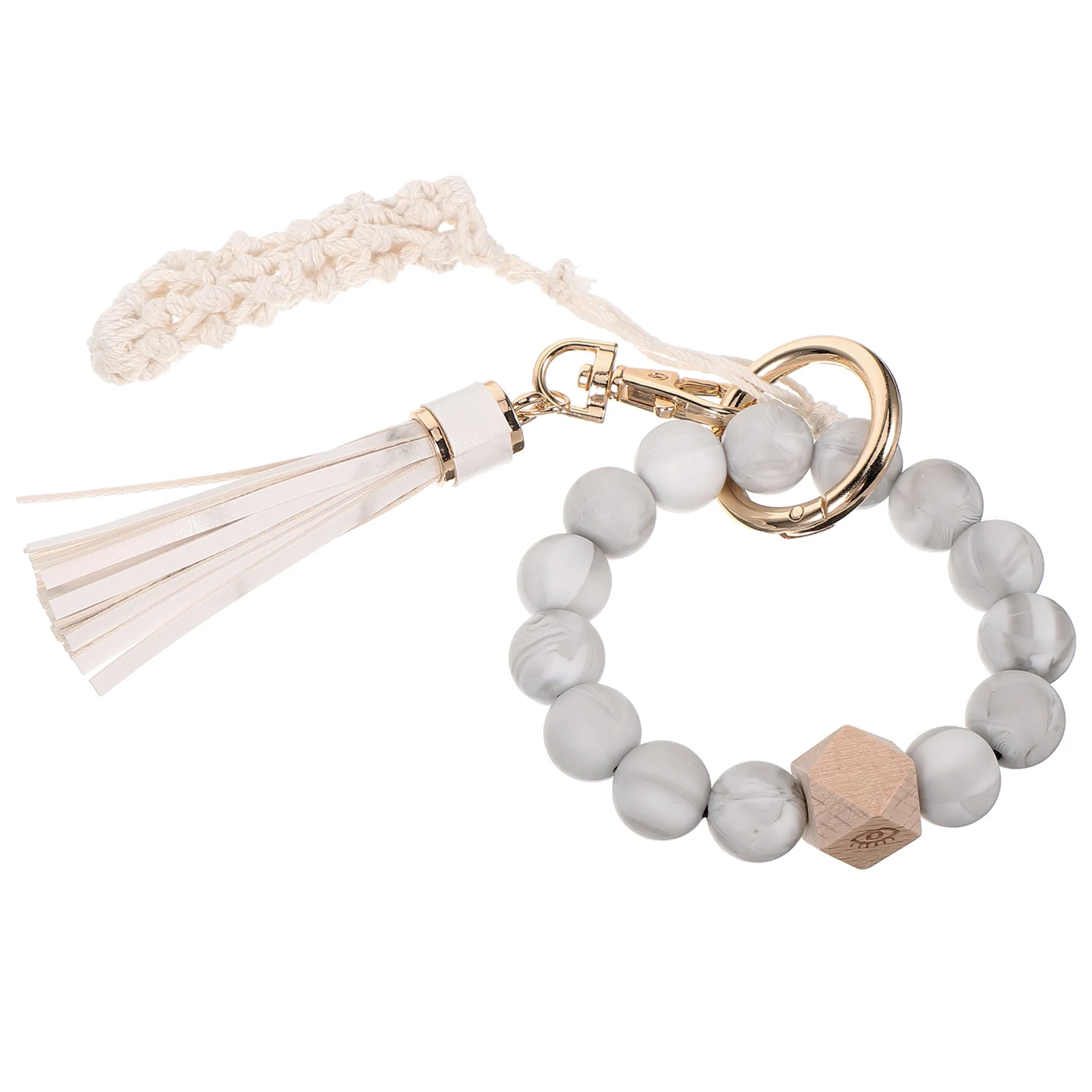 

Bead Wrist Key Holder Tassel Keychain Beads Tassels Wristlets Bracelet Miss Ring Bracelets