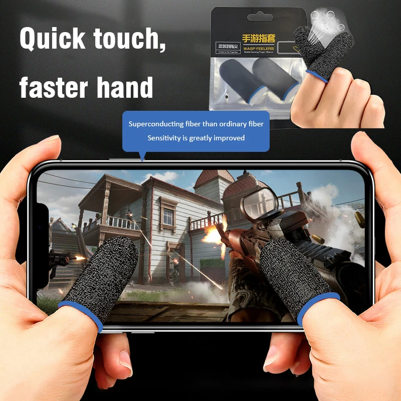 

Gaming Finger Sleeve Game Controller Sweatproof Gloves Breathable Fingertips For Mobile Games Touch Screen Finger Cots Cover