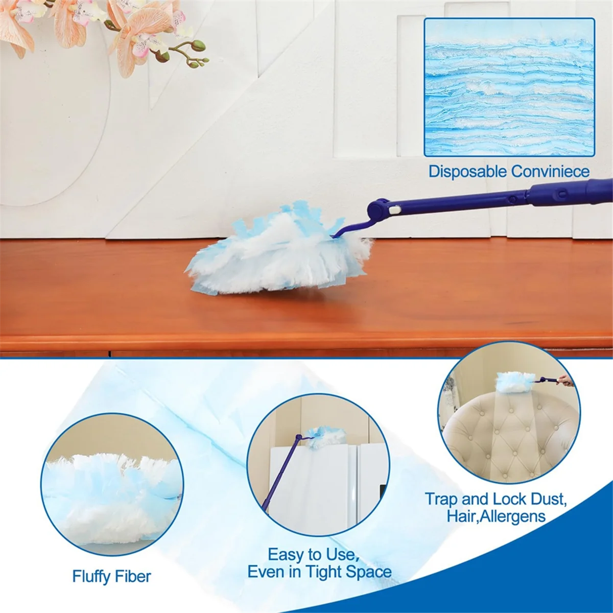 40-компонентные стержни для тряпки одноразовые совместимые с Swiffer Duster