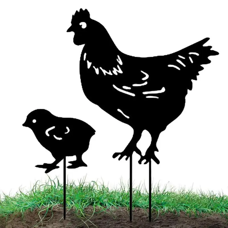 

Rooster Yard Decor Garden Chicken Decorations Outdoor Garden Statues Chicken Silhouette Sculpture For Backyard Patio