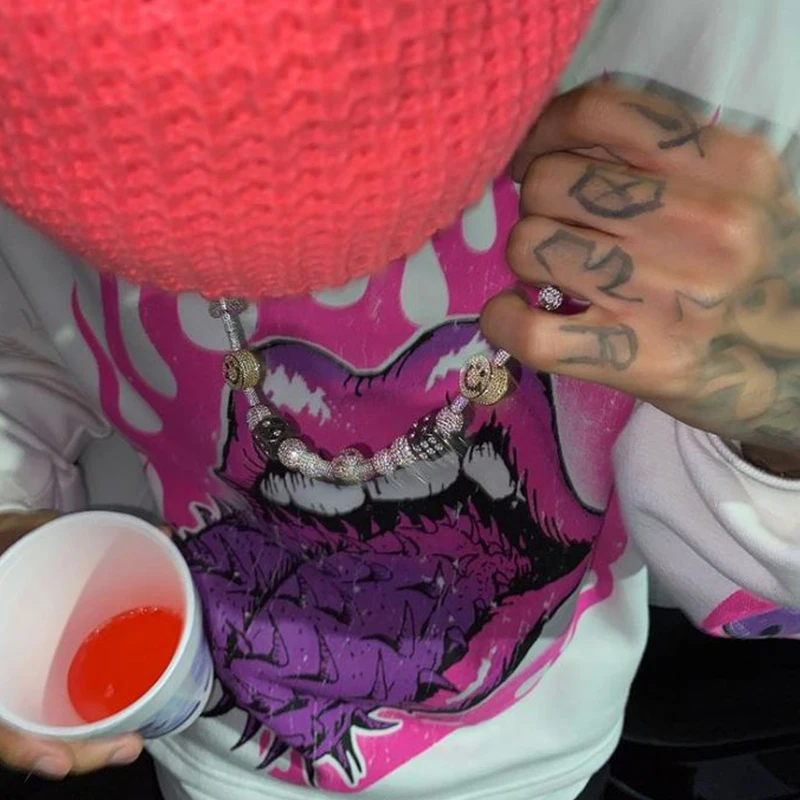 

Толстовка в стиле хип-поп, белая толстовка, Толстовка Оверсайз для мужчин, одежда для гранж Y2K, Модный пуловер с капюшоном в стиле граффити, Т...