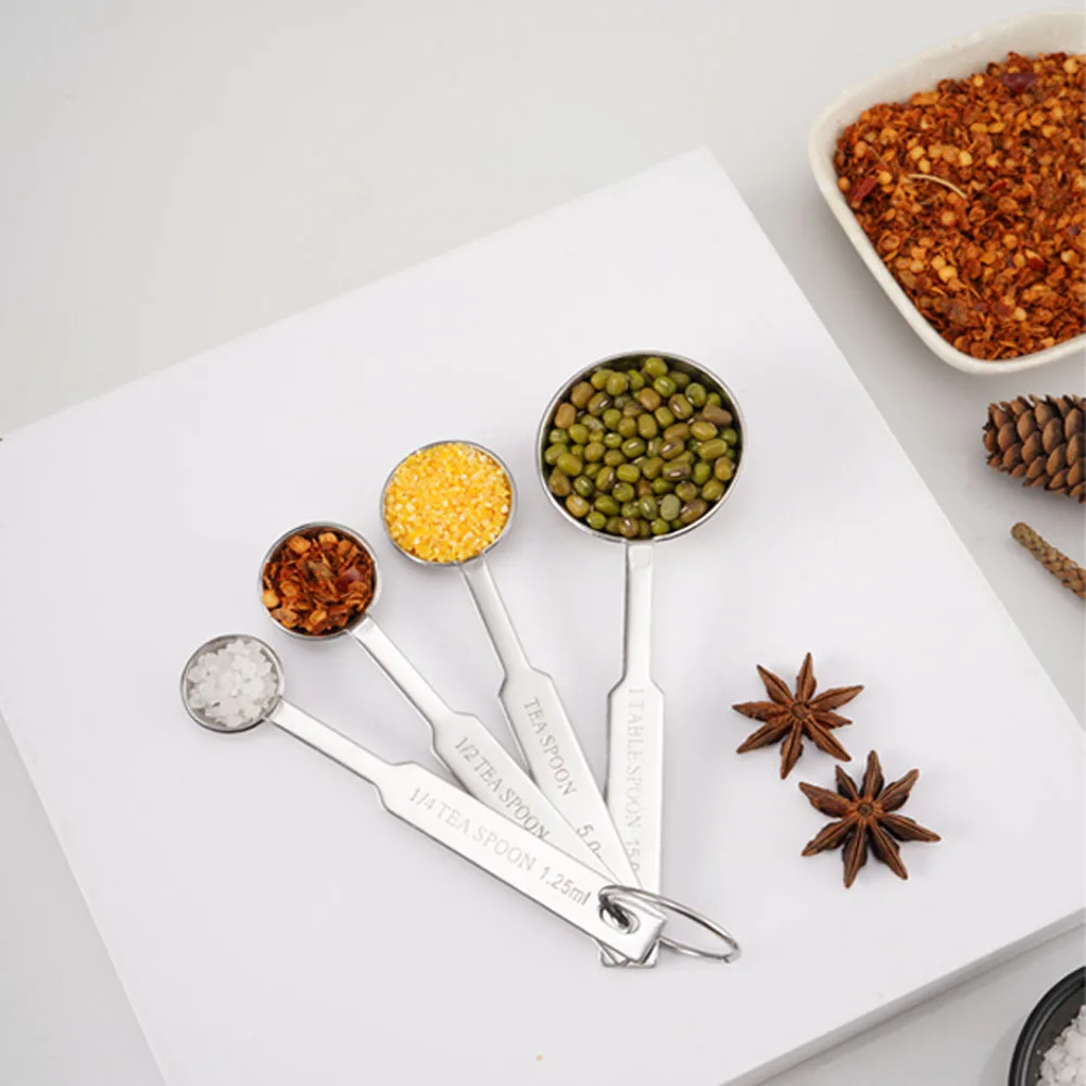 

Мерная ложка из нержавеющей стали, набор из 4-х предметов со шкалой, ложка для приправы кофе, молочного порошка, мерная ложка, набор