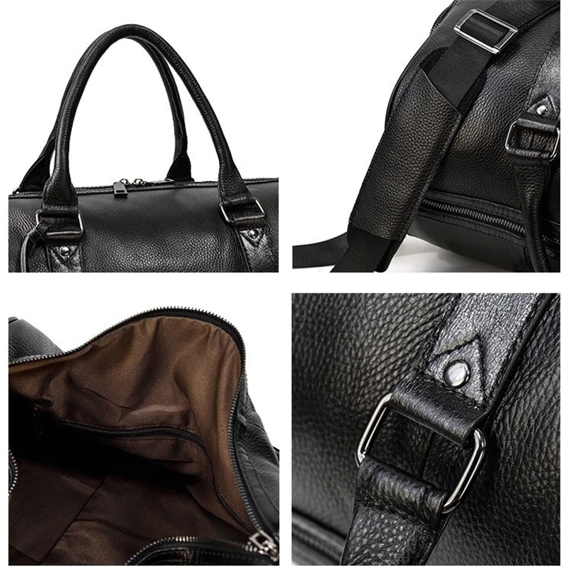 Men's Brand Designer Travel Bag Soft Genuine Leather Cowhide Carry Hand Male Luggage Bags Travel Shoulder Bag Female Duffel Bag